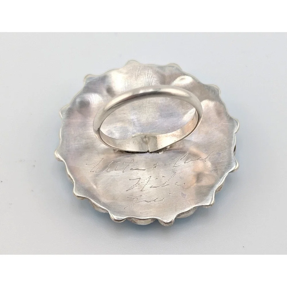 Zuni Cluster Ring sz 6.75 Handmade Women's Southwest Pueblo Signed Jewelry